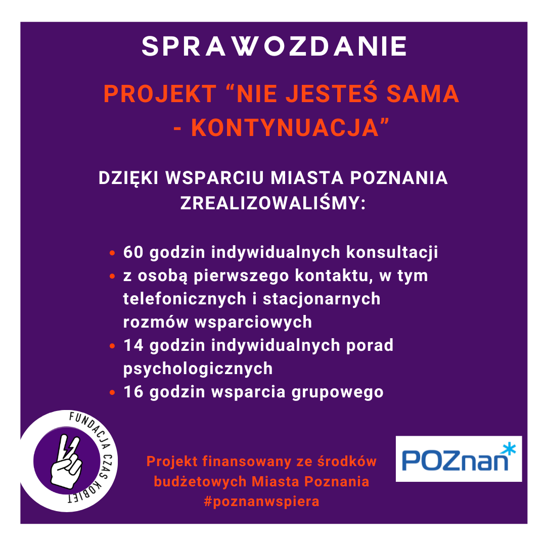 Sprawozdanie: „Nie jesteś sama – kontynuacja”