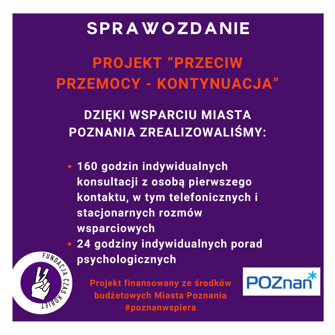 Sprawozdanie: „Przeciw przemocy – kontynuacja”
